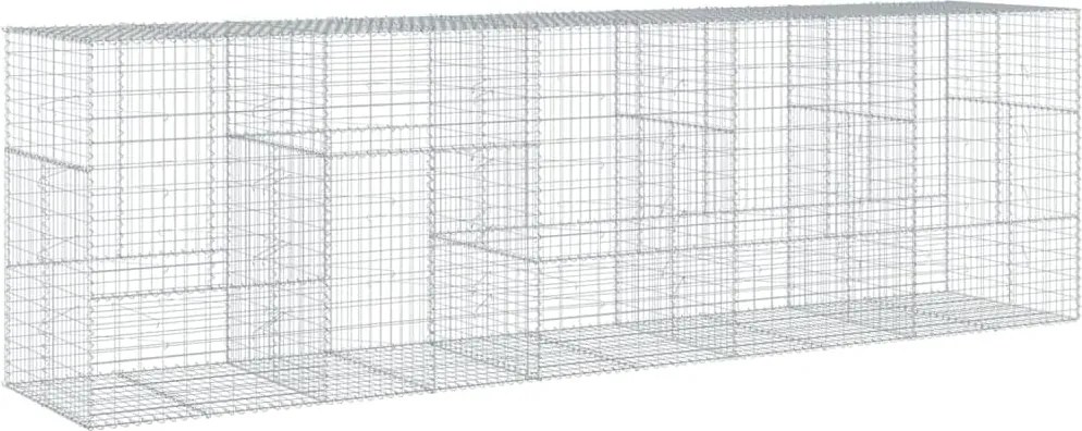 vidaXL Coș gabion cu capac, 500x100x150 cm, fier galvanizat