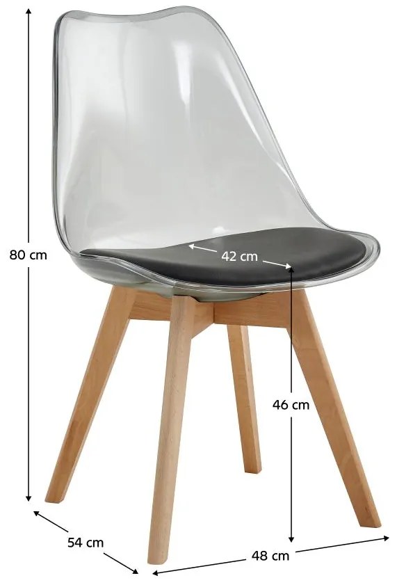 Scaun sufragerie Bralla 2 (transparent + fag + negru) . 1116240