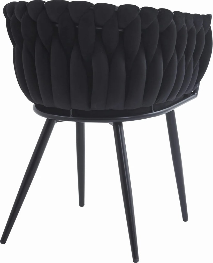 Scaun de masa ORION VELVET cu picioare negre, negru