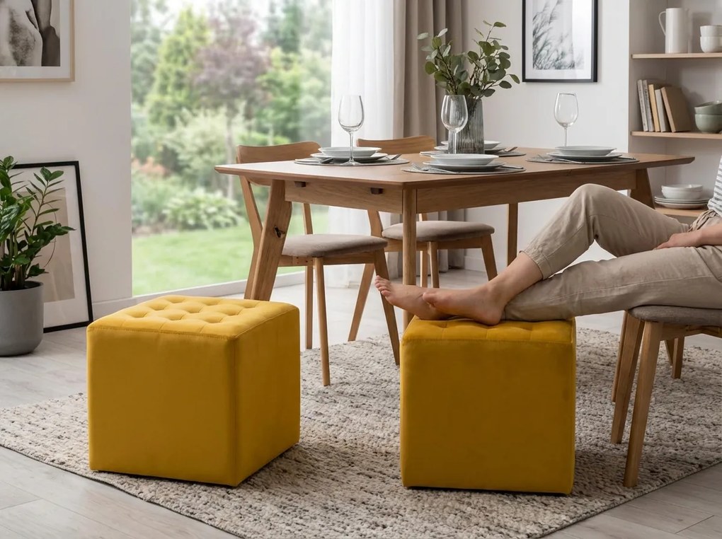 Taburet Mustar LORI VELVET