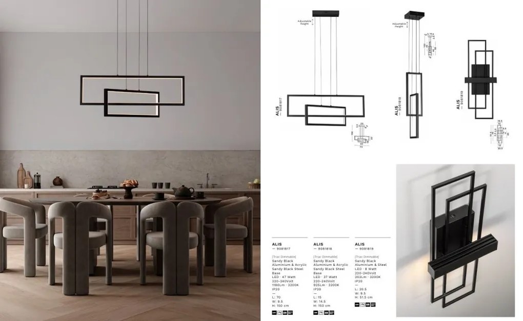 Lustra suspendata LED design modern Alis