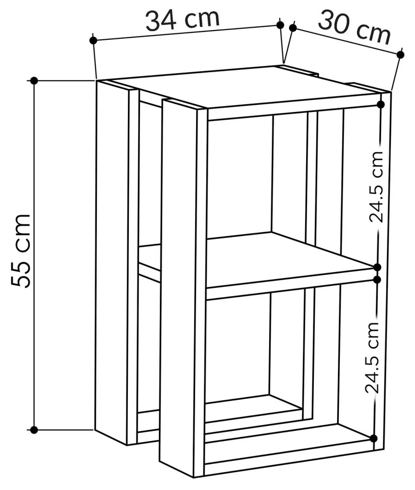 Noptiera Lonie Alb 30x55x30 cm