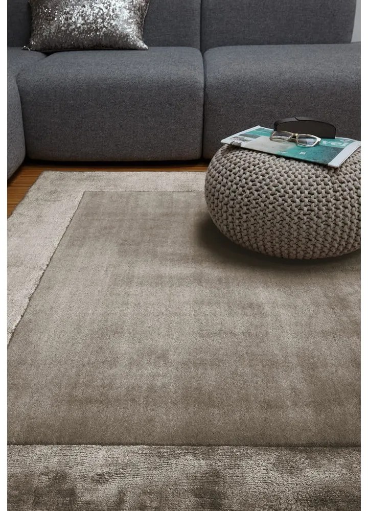 Covor maro handmade din amestesc de lână 120x170 cm Ascot – Asiatic Carpets