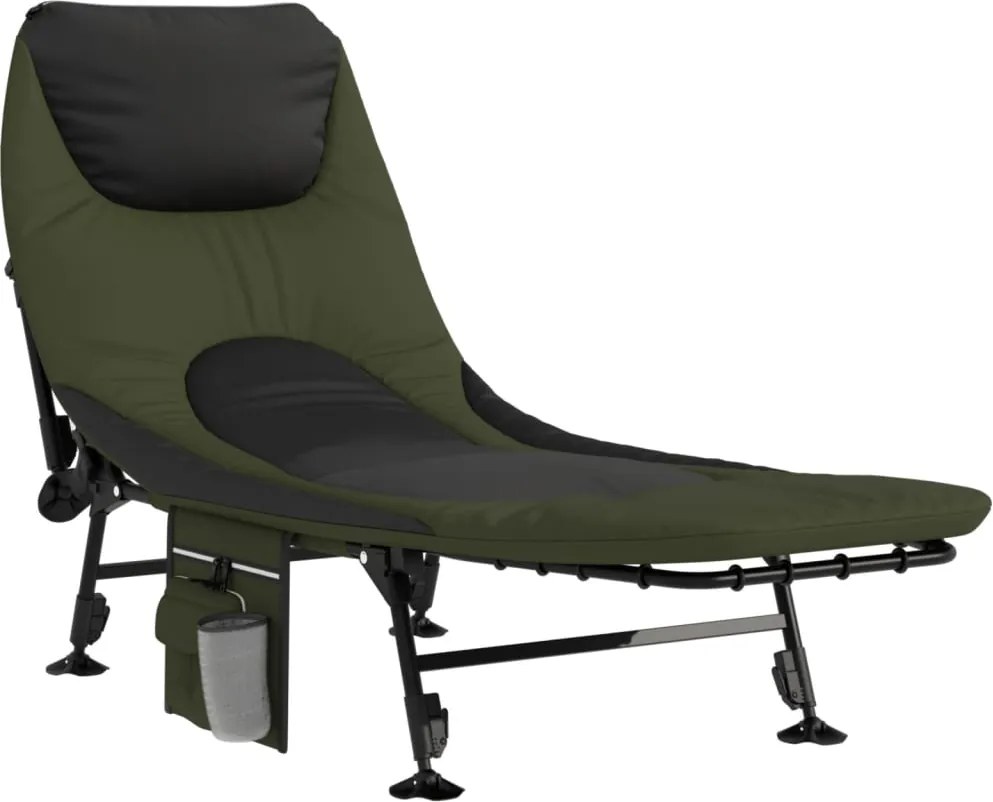 vidaXL Pat de pescuit, picioare reglabile tălpi de noroi pliabil verde
