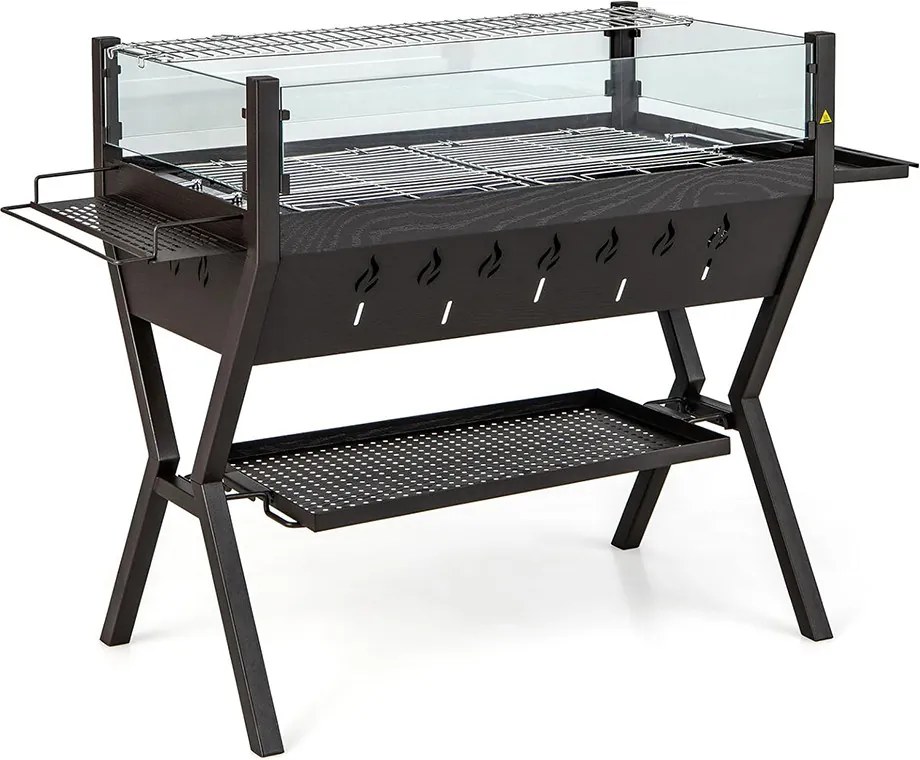 Grătar pe cărbune cu grătare