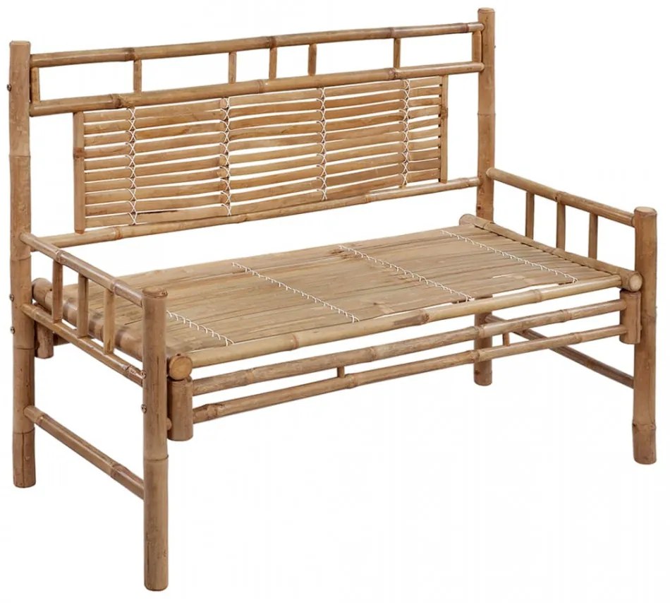 Bancă de grădină cu pernă, 120 cm, bambus