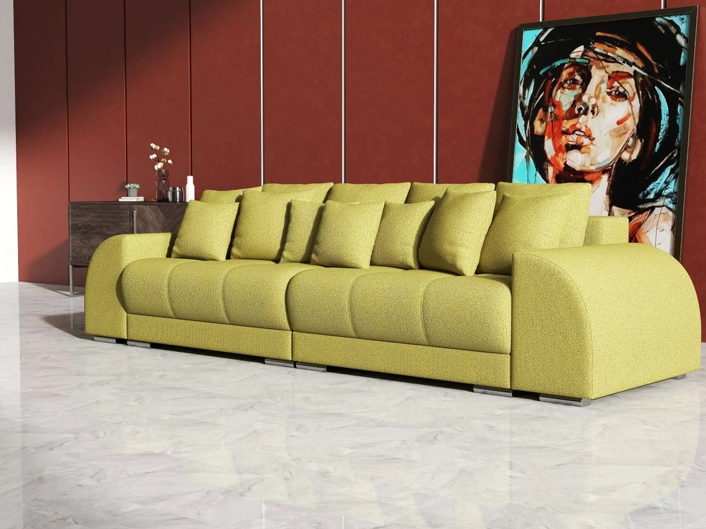 Canapea extensibilă dumonde cu 2 lăzi de depozitare si sezut confortabil din spuma high-density, Verona Enjoy Green 310x100 cm