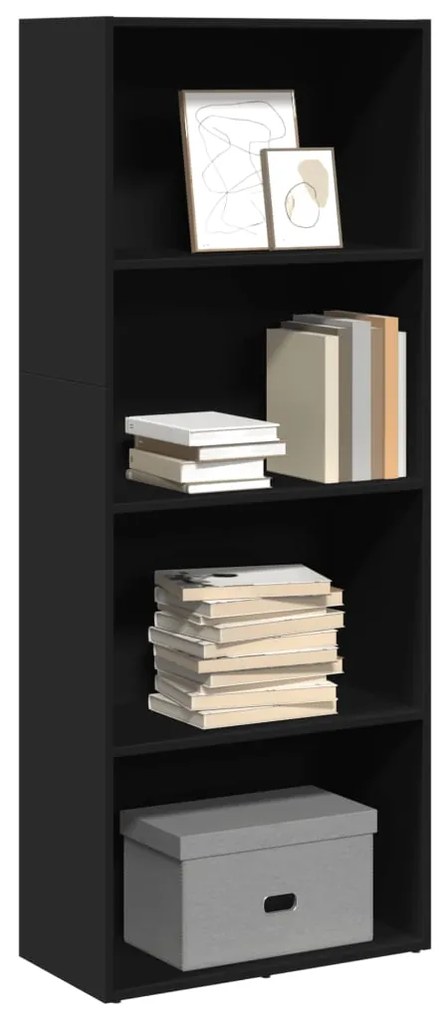 vidaXL Bibliotecă, negru, 60x30x152 cm, lemn prelucrat