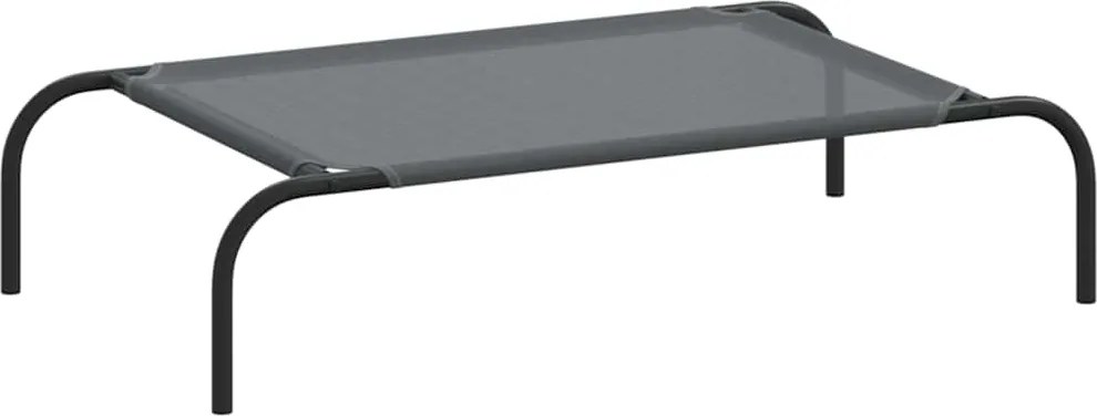 vidaXL Pat înălțat pentru câini gri 90x50x20 cm Textilenă și oțel