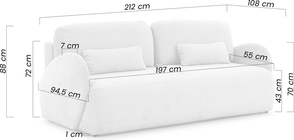 Canapea extensibilă pentru dormit Elora - szenil bej deschis Vibe 06