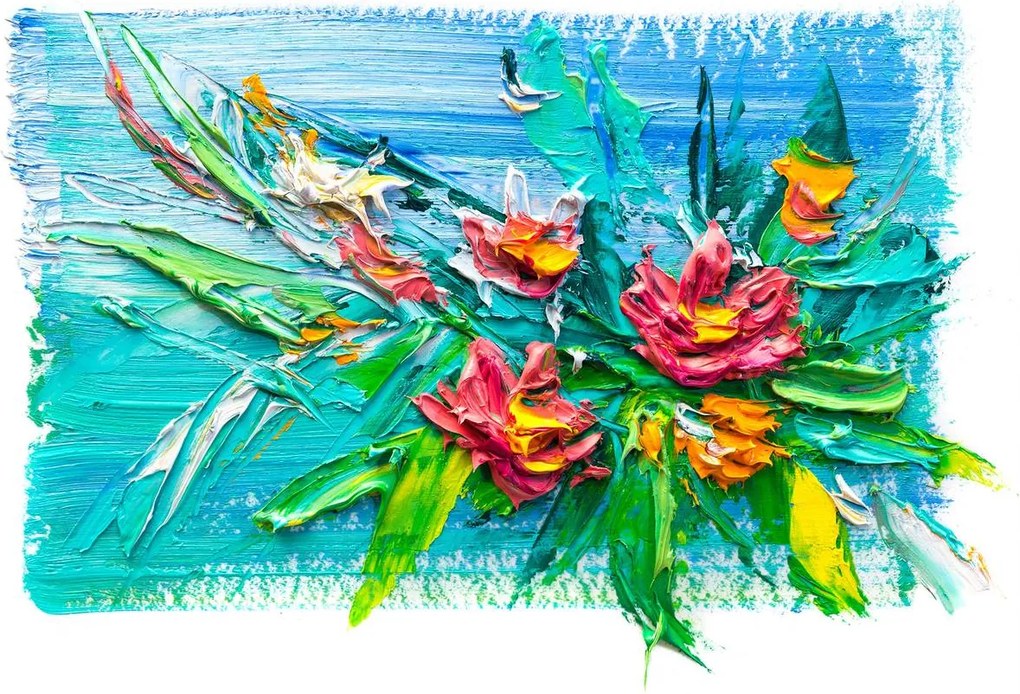 Fototapet - Flori în ulei (152,5x104 cm)