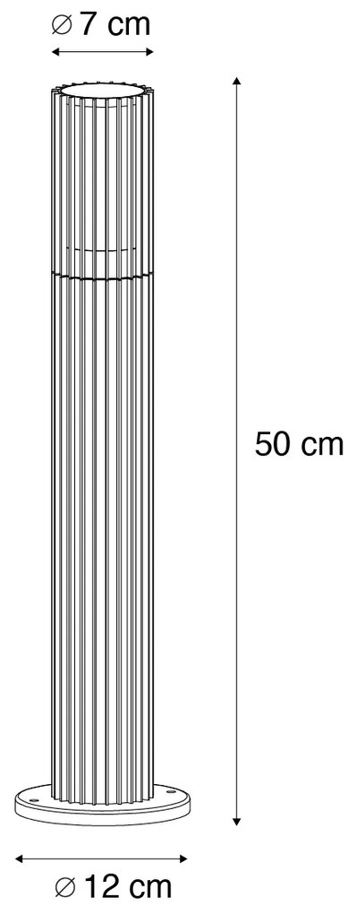 Stâlp inteligent de exterior negru 50 cm IP44 Incl. Zigbee GU10 - Boris