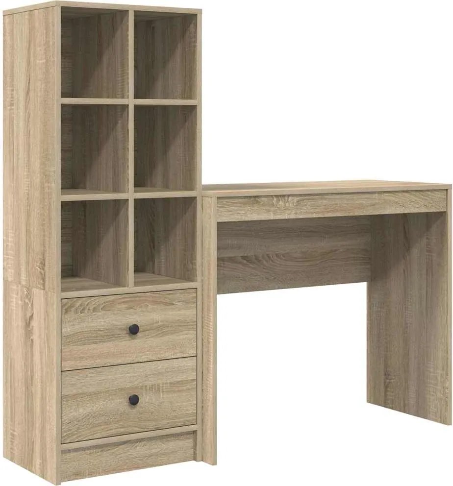 vidaXL Birou cu sertar 2 pcs Stejar Sonoma