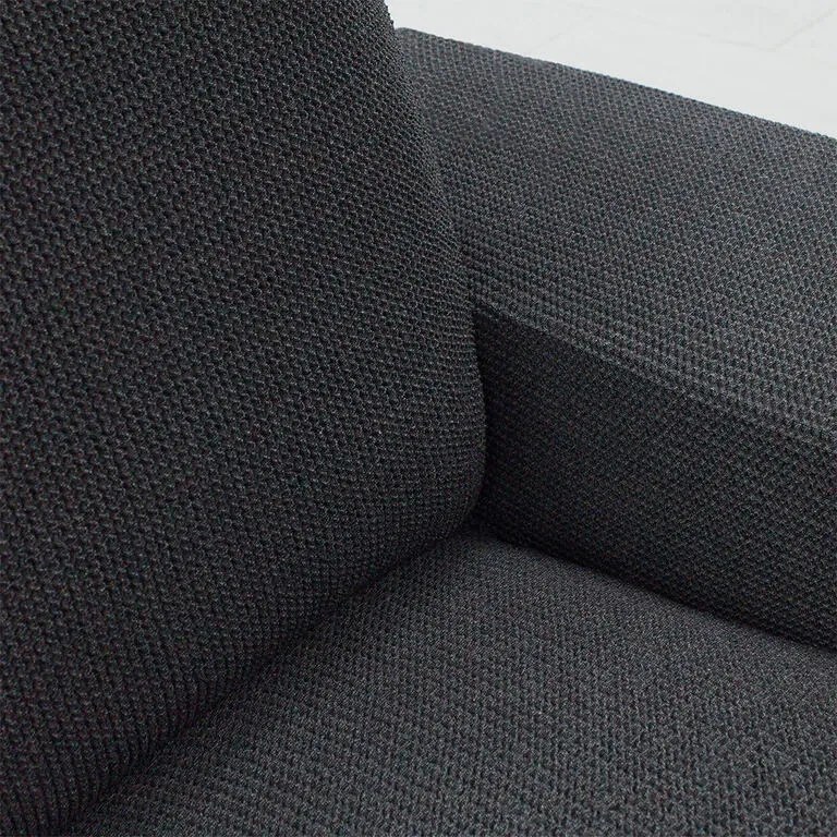 Huse super elastice HARMONIA antracit canapea cu otoman stânga (l. 210 - 320 cm)
