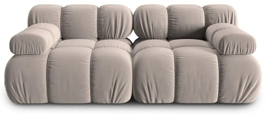 Canapea modulară maro deschis cu tapițerie din catifea 188 cm Bellis – Micadoni