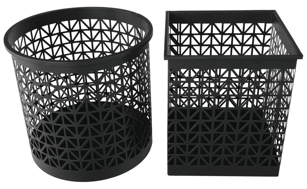 Set 2 suporturi pentru ghivece, pătrat/rotund, negru/auriu, ESME SET
