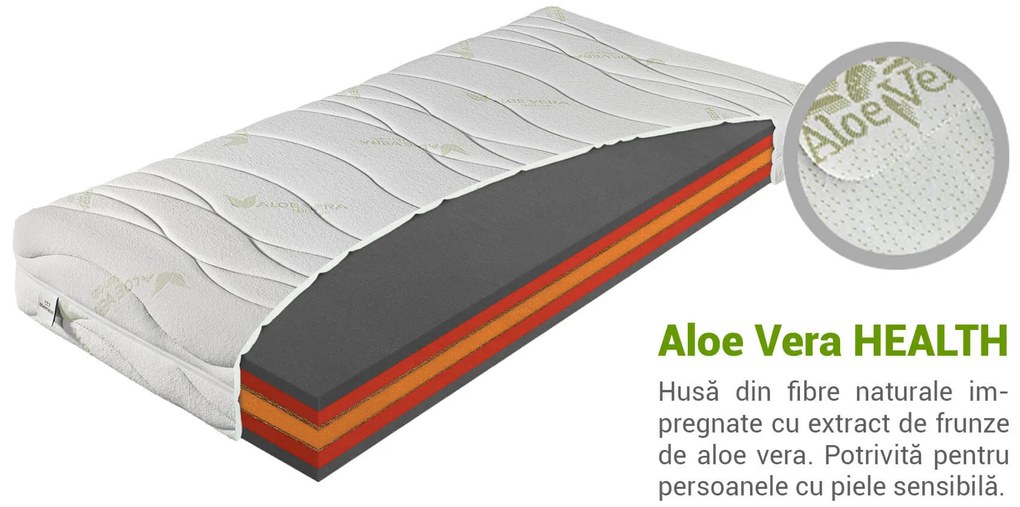 Saltea antibacteriană Bryce 90x200 Husă: Carbon (husă suplimentară)