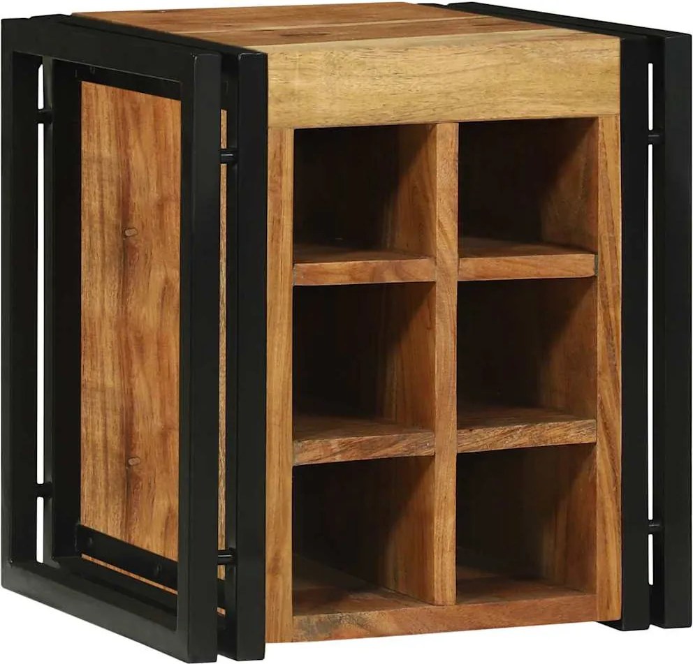 vidaXL Raft pentru vin 35 x 35 x 39 cm Lemn Solid de Acacia