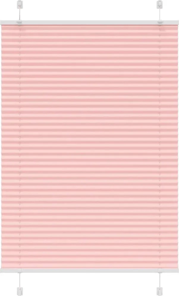 vidaXL Jaluzea plisată roz 90x150 cm Lățime țesătură 89,4cm poliester