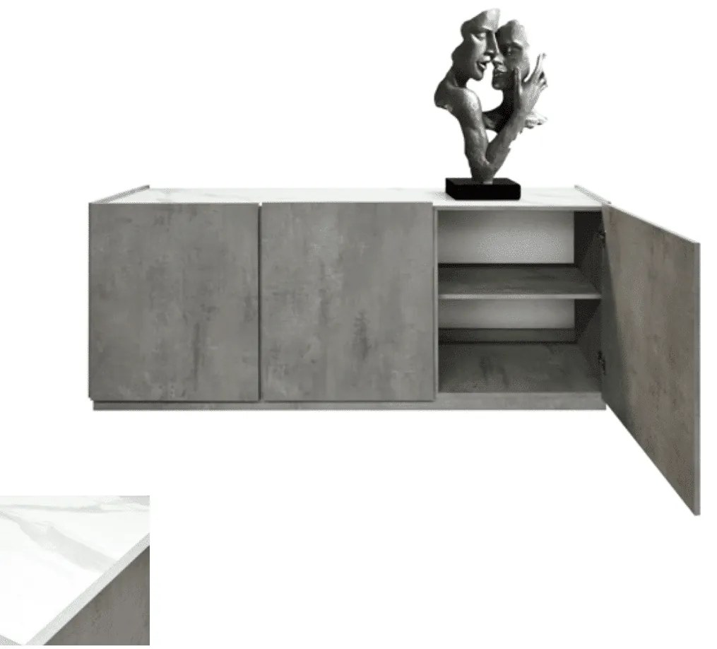 COMODA BLAT STATUARIO - GRI CIMENT