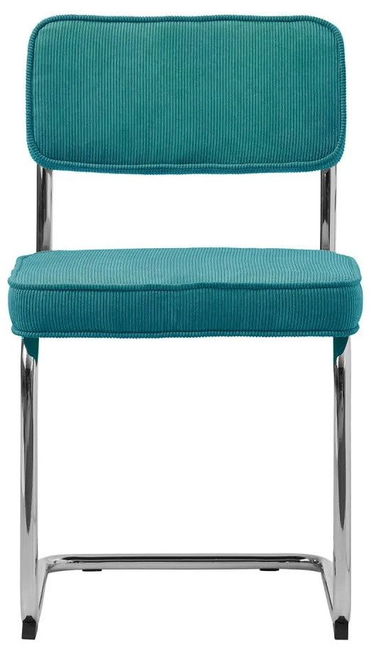 Scaun de dining turcoaz din catifea reiată Rupert – Unique Furniture