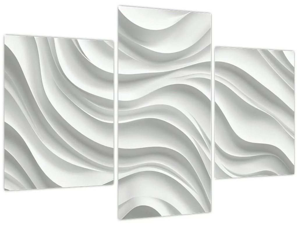 Tablou - Valuri Albe 3D (90x60 cm)