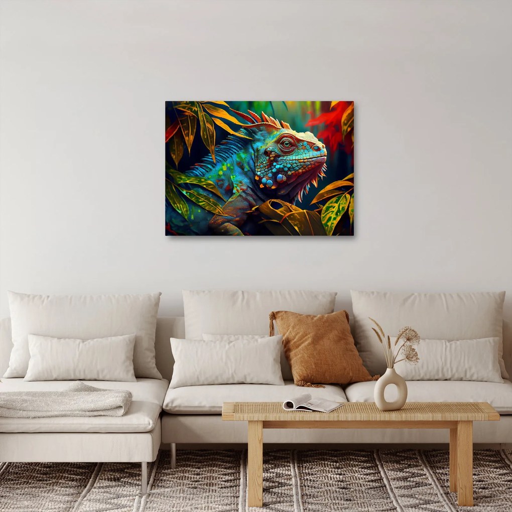 Tablou - Iguana colorată (70x50 cm)