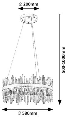 Lustră LED pe cablu Rabalux 72227 MABEL LED/36W/230V 3000/4000/6000K auriu