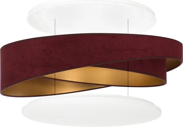 BRILAGI- Plafonieră LED VELVET TWIST LED/24W/230V 4000K Ø 55 cm vișiniu/auriu