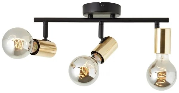 Brilliant - Plafonieră cu 3 spoturi KERRY 3xE27/40W/230V negru/alamă
