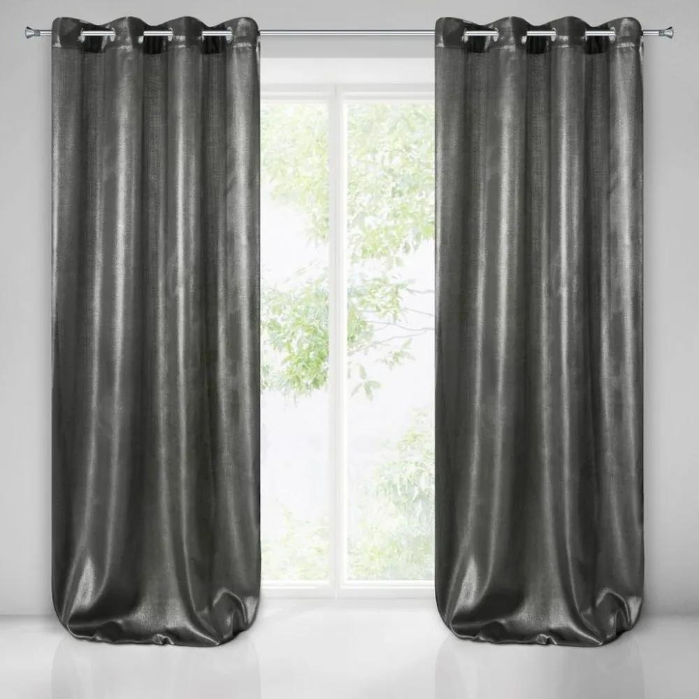 Draperie elegantă de culoare gri închis pentru living 140 x 250 cm