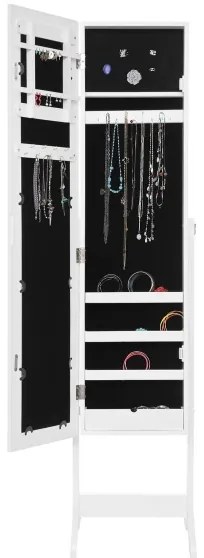 Atmosphera - Oglindă de podea KRISTIN cu cutie pentru bijuterii, 146,8x37 cm, albă