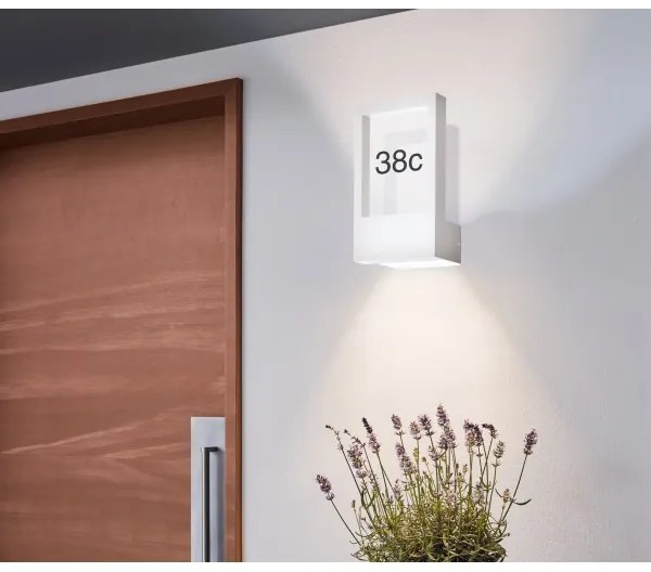 Eglo 98143 - Număr de casă MONTEROS 1xE27/28W/230V IP44 alb