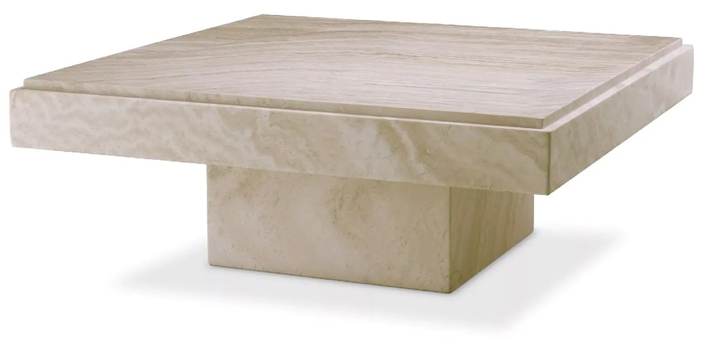Masuta de cafea design LUX din travertin Sartoria, 83x83cm