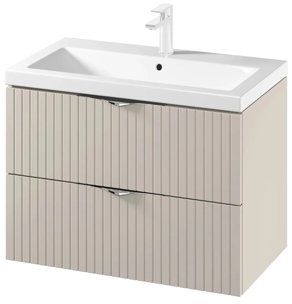 Set dulap baie suspendat 2 sertare lavoar inclus, 80 cm, casmir mat, MDF, Cersanit Tirso 800x450 mm, Casmir mat
