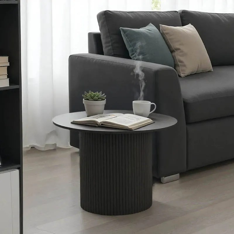 Masutea Cafea Dalmma MDF Negru, Diametru 70 Cm