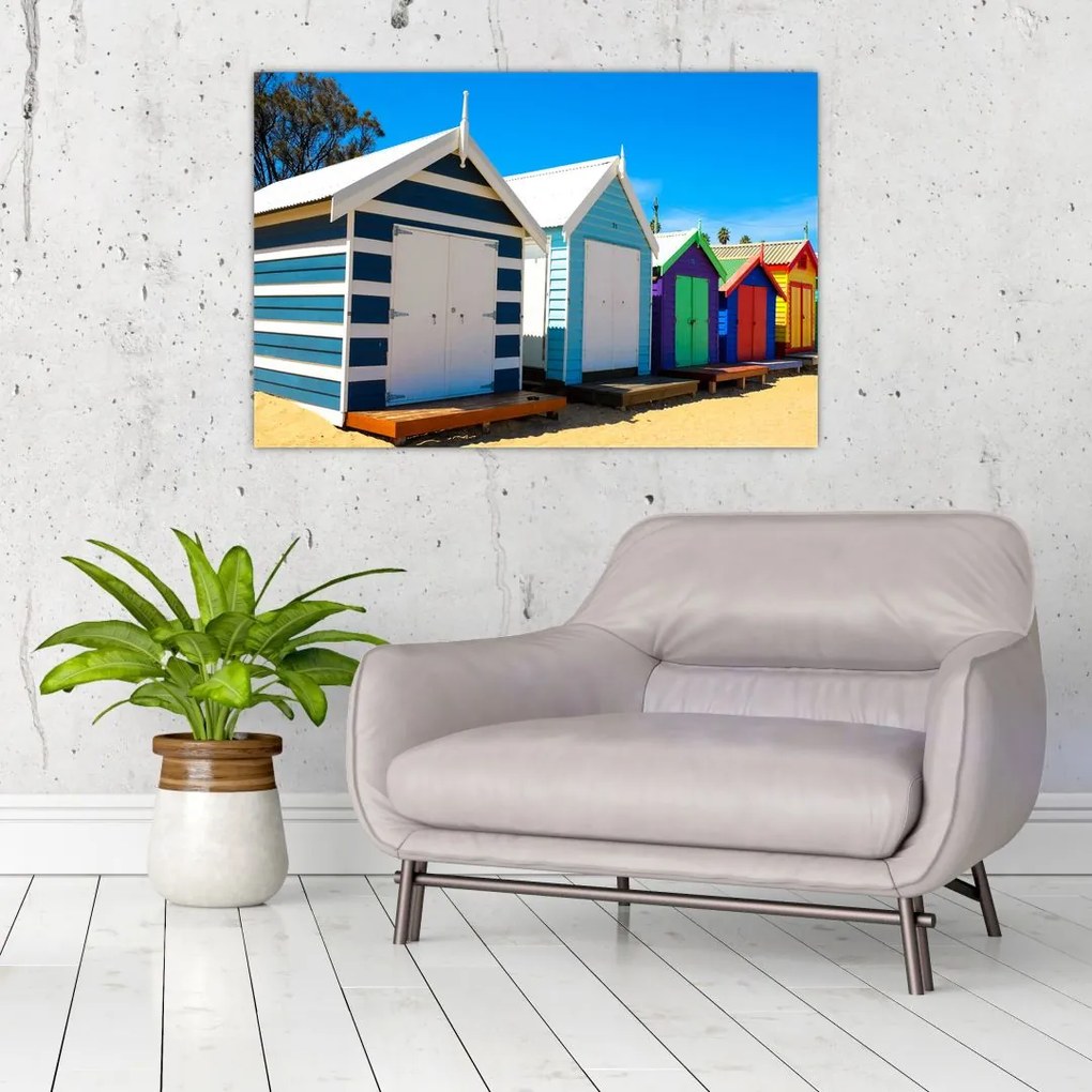 Tablou - Plaja Brighton, Melbourne, Australia (90x60 cm)