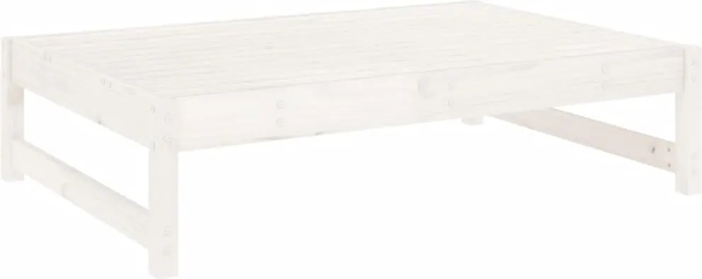 vidaXL Taburet de grădină, 120x80 cm, alb, lemn masiv de pin