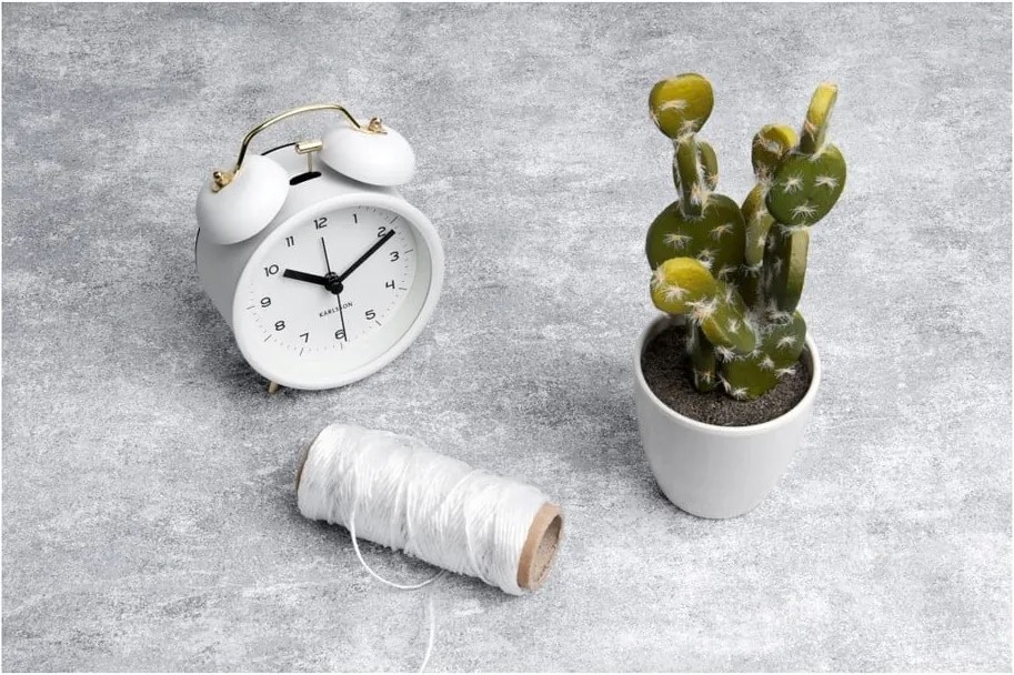 Ceas alarmă Karlsson Classic, alb, ⌀ 10 cm