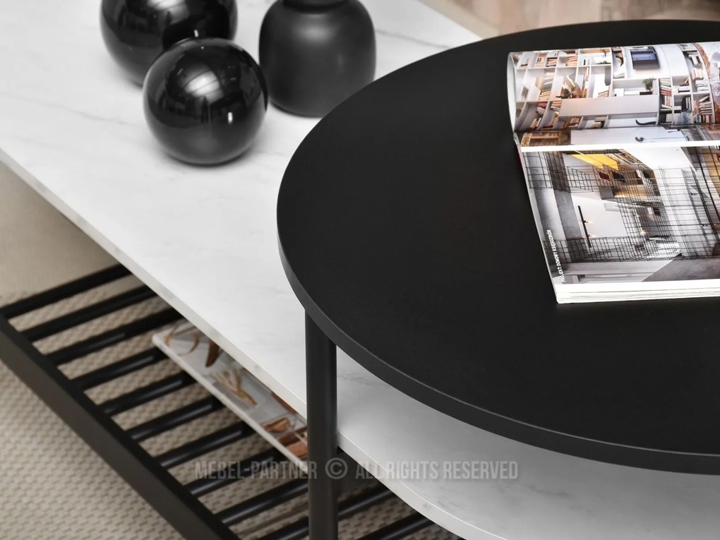 Măsuță de cafea Lorelail Xl (alb + negru). 1111501