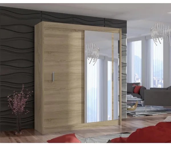 Dulap cu oglindă SABRINA 180x215 cm, stejar sonoma