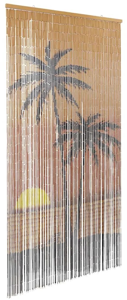 vidaXL Perdele ușă cu insecte imprimeu palmieri 100x220 cm bambus