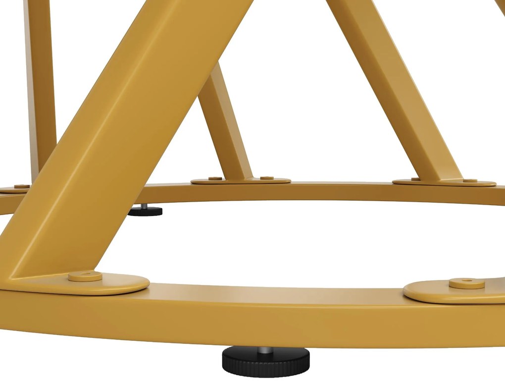 Masă rotundă de dining, Alb+Auriu | Aosom Romania