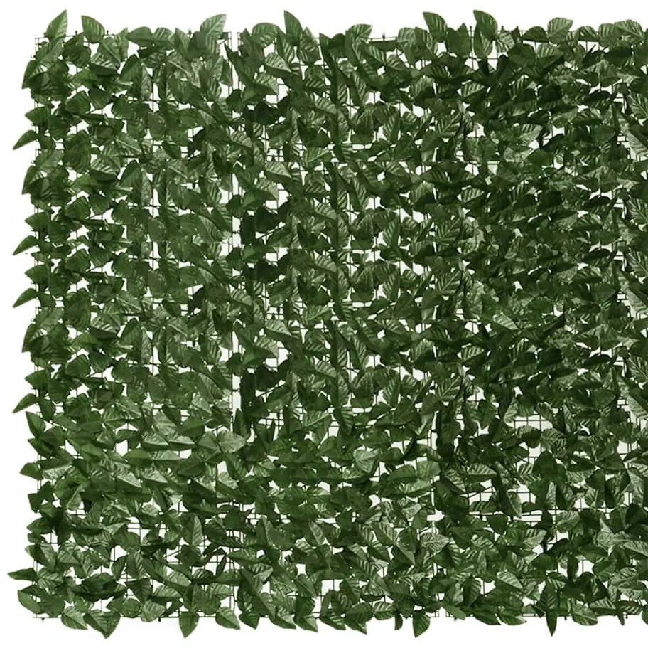 Paravan de balcon, frunze verde inchis, 400x150 cm
