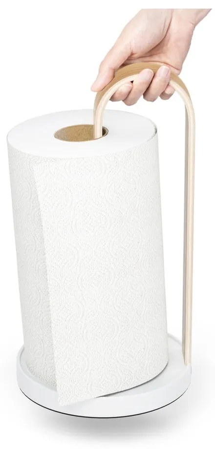 Suport vertical pentru prosoape de bucătărie din hârtie alb din lemn ø 17 cm Bellwood – Umbra