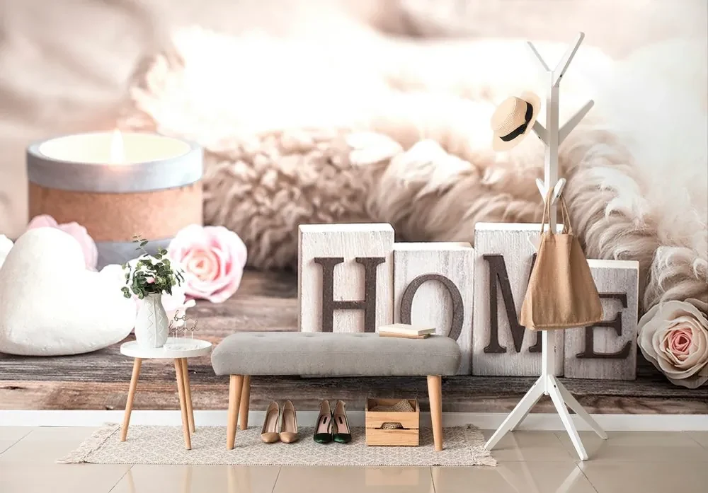 Fototapet autoadeziv natura moartă cu inscripție Home