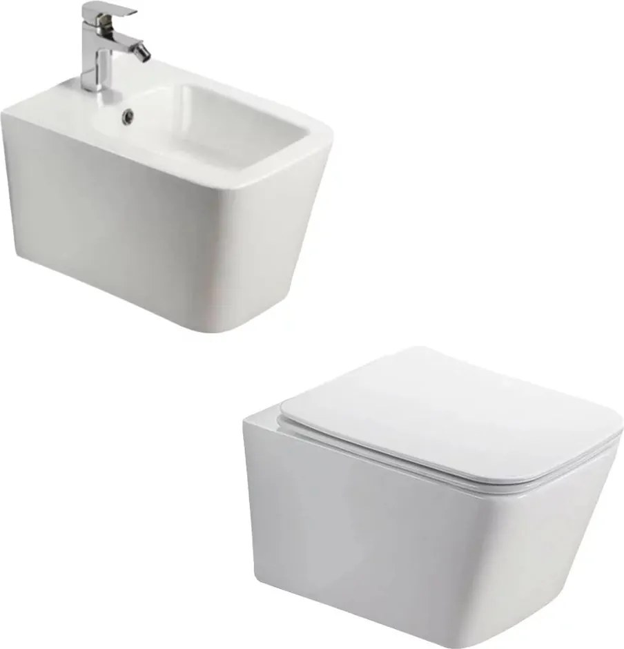 Pachet vas wc, capac slim softclose si bideu suspendat Rune Jord