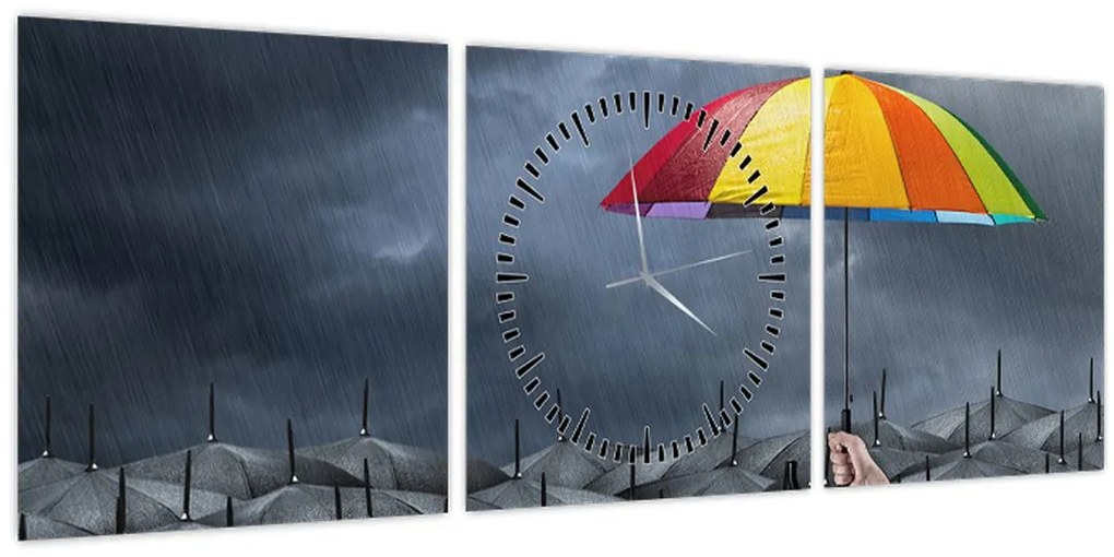 Tablou - Umbrele (cu ceas) (90x30 cm)