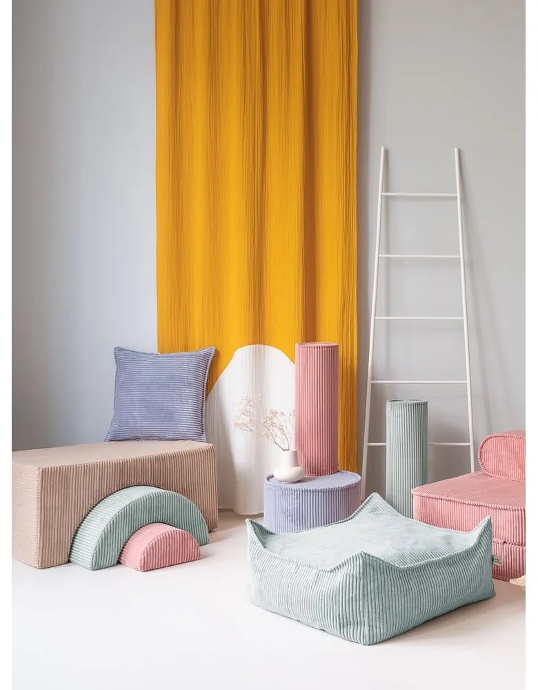 Teren de joacă din spumă maro deschis 3 buc. din catifea reiată înălțime 37 cm 75x49 cm Rainbow Montessori – Wigiwama