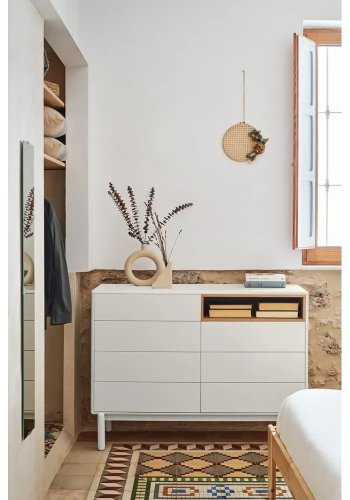 Comodă crem 120x90x40 cm Corvo – Teulat